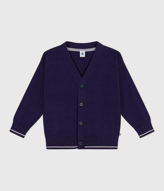 Children's plain cotton cardigan SOIR blue