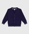Children's plain cotton cardigan SOIR blue