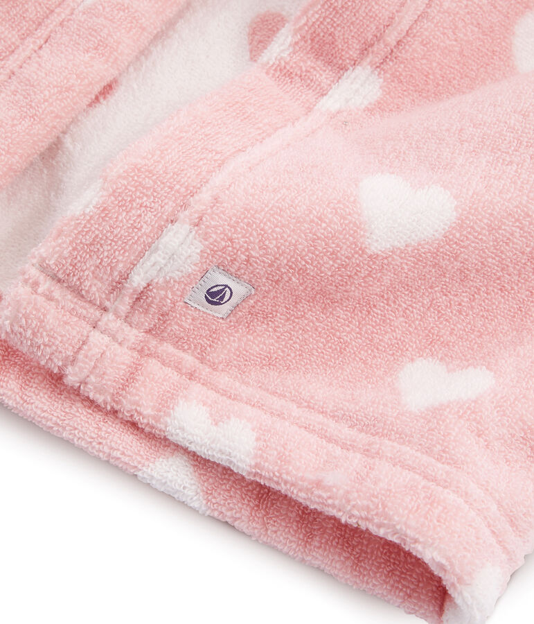 Babies' Terry Bath Cape pink/white