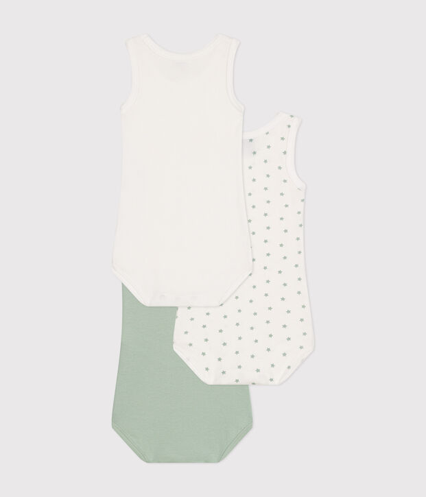 Babies' Sleeveless Cotton Bodysuits - 3-Pack multicolor