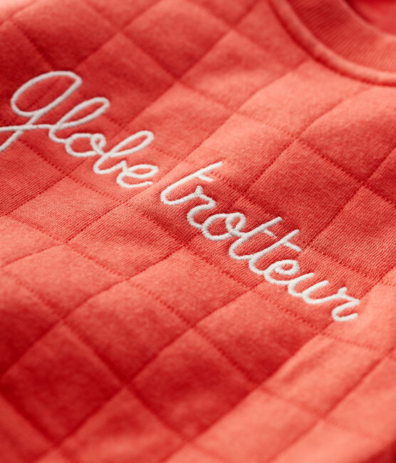 Babies' Organic Quilted Sweatshirt OURSIN orange