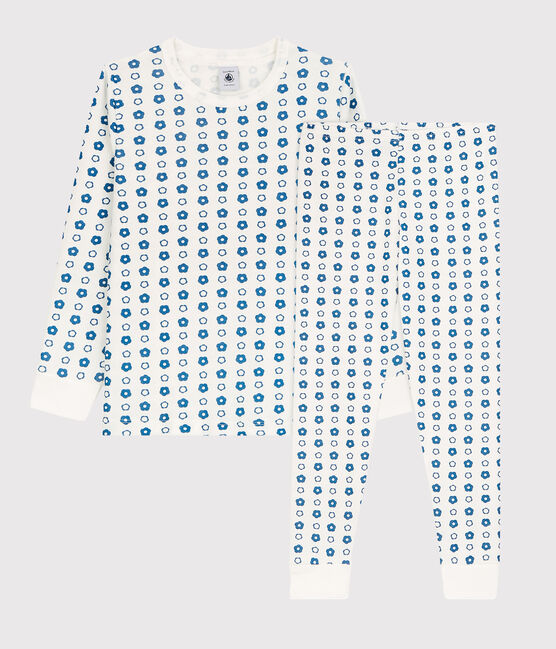 Unisex Graphic Floral Print Organic Cotton Pyjamas MARSHMALLOW white/MALLARD