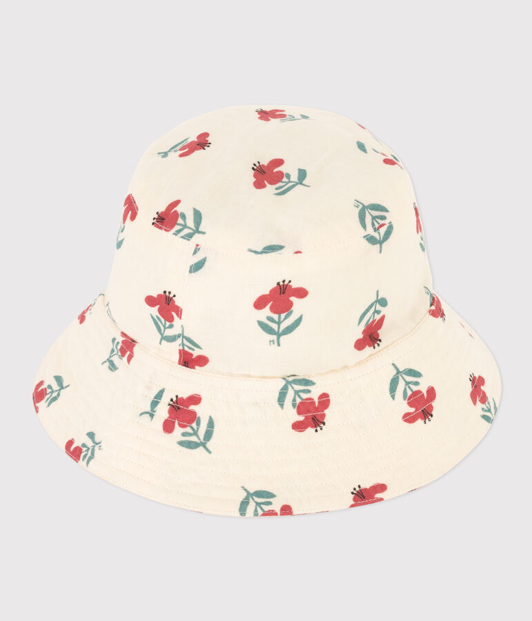 Baby Girls' Floral Cotton Gauze Floppy Sun Hat AVALANCHE white/MULTICO