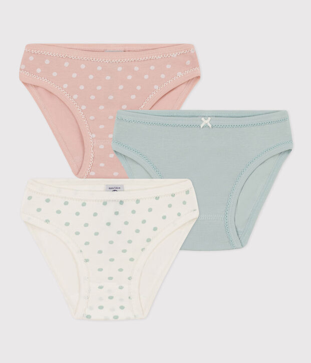 Girls' Spotted Cotton Briefs - Pack of 3 multicolor
