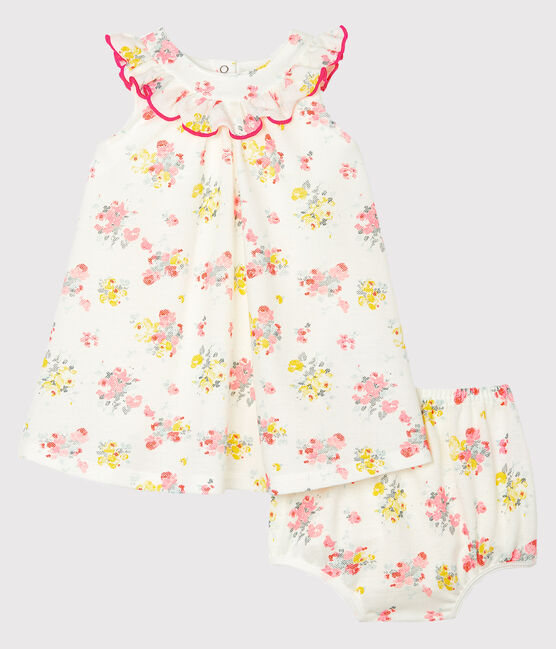 Baby Girls' Print Dress and Bloomers MARSHMALLOW white/MULTICO white