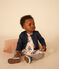 Babies' Plain Thick Jersey Cardigan SMOKING blue