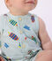 Babies' short cotton playsuit with an ice cream print blue/multicolor