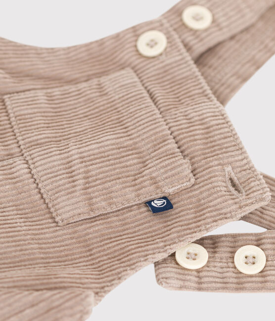 Babies' corduroy dungarees HUITRE