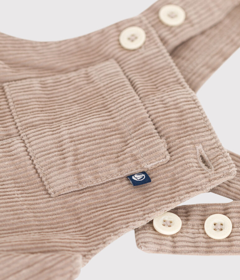 Babies' corduroy dungarees beige