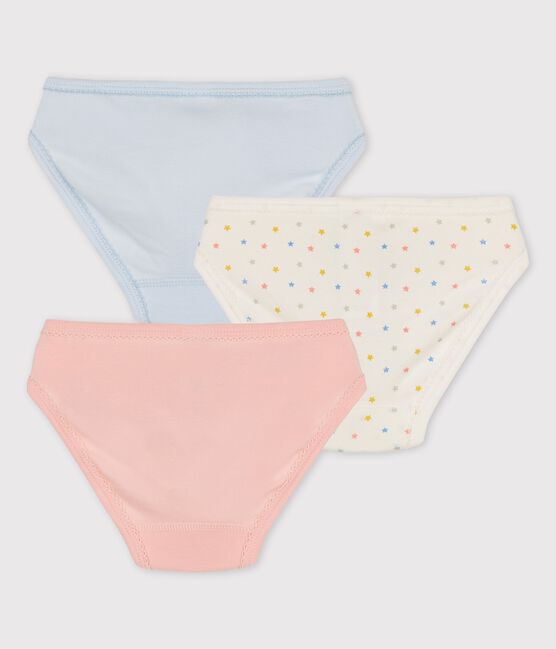Girls' Mini Star Patterned Organic Cotton Briefs - 3-Pack variante 1