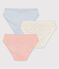 Girls' Mini Star Patterned Organic Cotton Briefs - 3-Pack variante 1