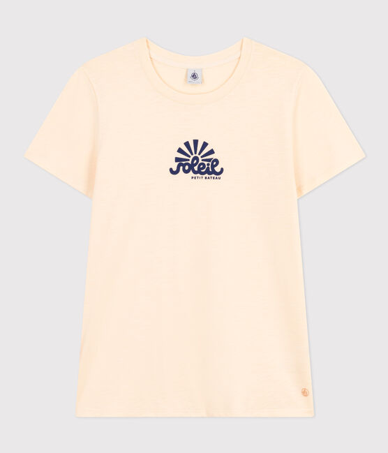 Women's The Straight Round-Neck Cotton T-Shirt AVALANCHE Ecru