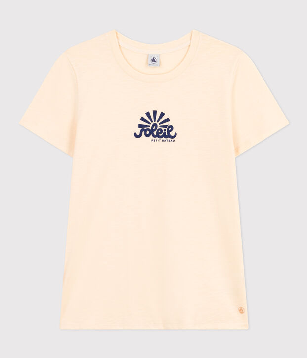 Women's The Straight Round-Neck Cotton T-Shirt Ecru