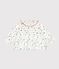 Babies' long-sleeved floral-print cotton blouse MARSHMALLOW white/MULTICO white