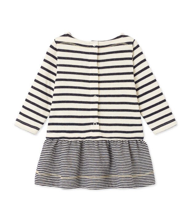Baby girl's striped dress white/blue
