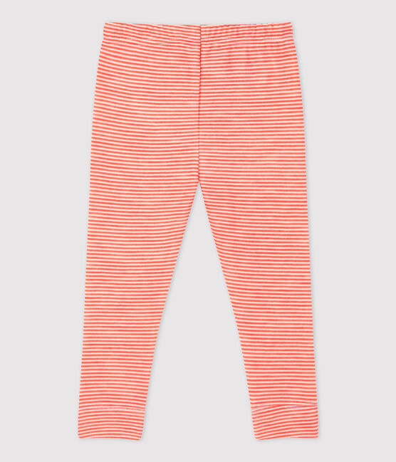 Babies' Wool/Cotton Leggings OURSIN orange/MARSHMALLOW white