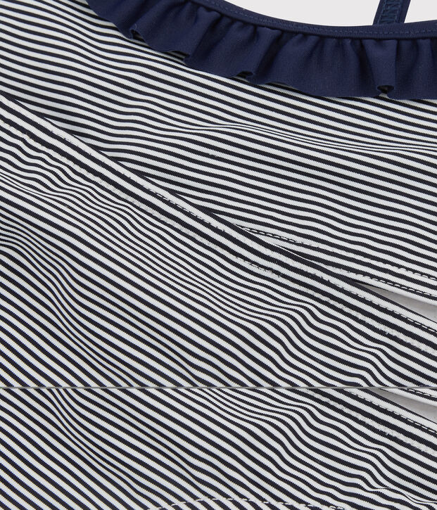 Girls' Swimsuit blue/white