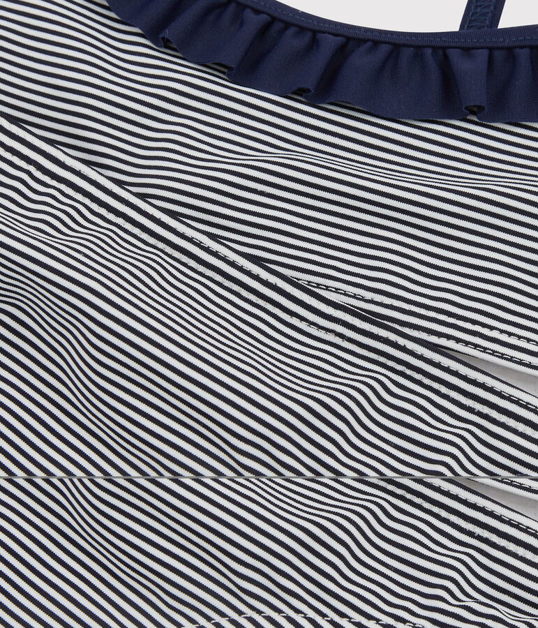 Girls' Swimsuit ABYSSE blue/LAIT white