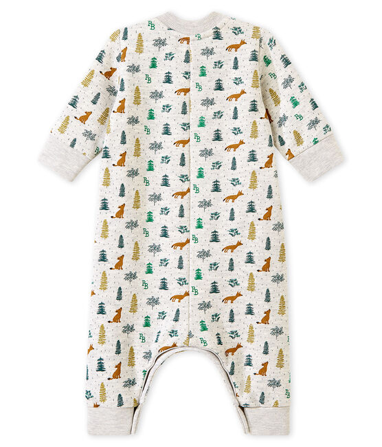 Baby boy's long print snowsuit BELUGA grey/MULTICO white