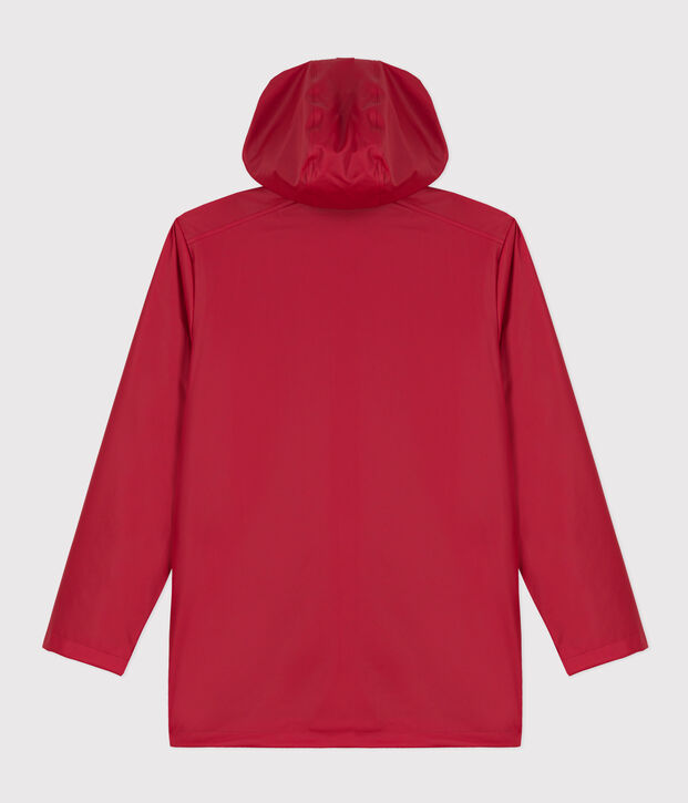 Iconic waxed raincoat made from recycled materials red