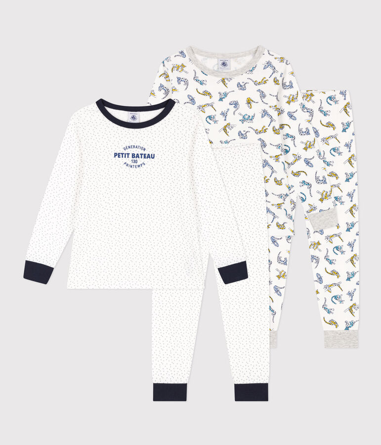 Children's Unisex Star and Feline Cotton Pyjamas 2-Pack variante 1
