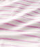 Women's Stripy Linen and Cotton Blend T-Shirt MARSHMALLOW white/BOHEME pink