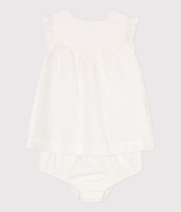 Babies' English embroidery Dress with Bloomers white