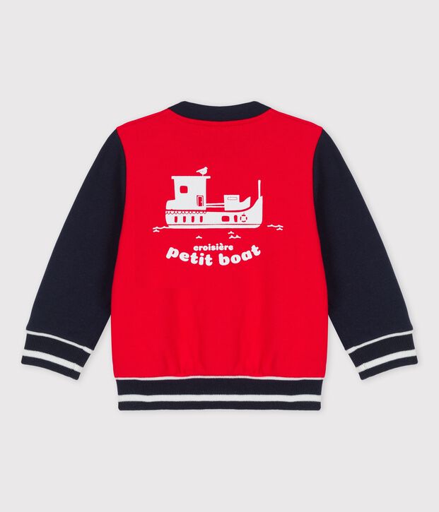Babies' Fleece Baseball Jacket red/blue