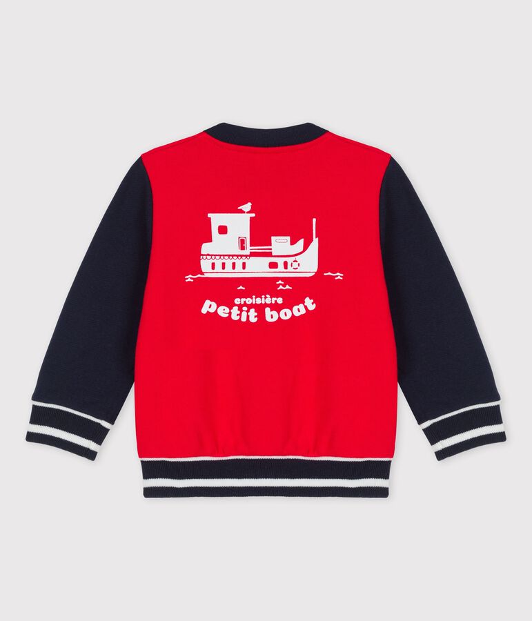Babies' Fleece Baseball Jacket PEPS red/SMOKING blue