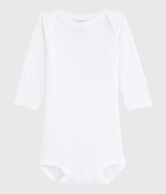 Baby Girls' Long-Sleeved Bodysuit Ecume white
