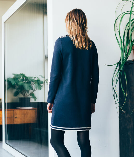 women's straight cut dress SMOKING blue