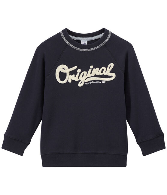 Boy's cotton fleece sweatshirt SMOKING blue