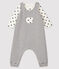 Baby's Tube Knit Clothing - 2-Piece Set MARSHMALLOW white/SMOKING blue