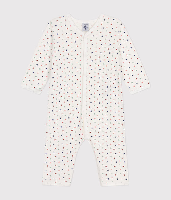 Babies' Footless Cotton Pyjamas MARSHMALLOW blue/INCOGNITO