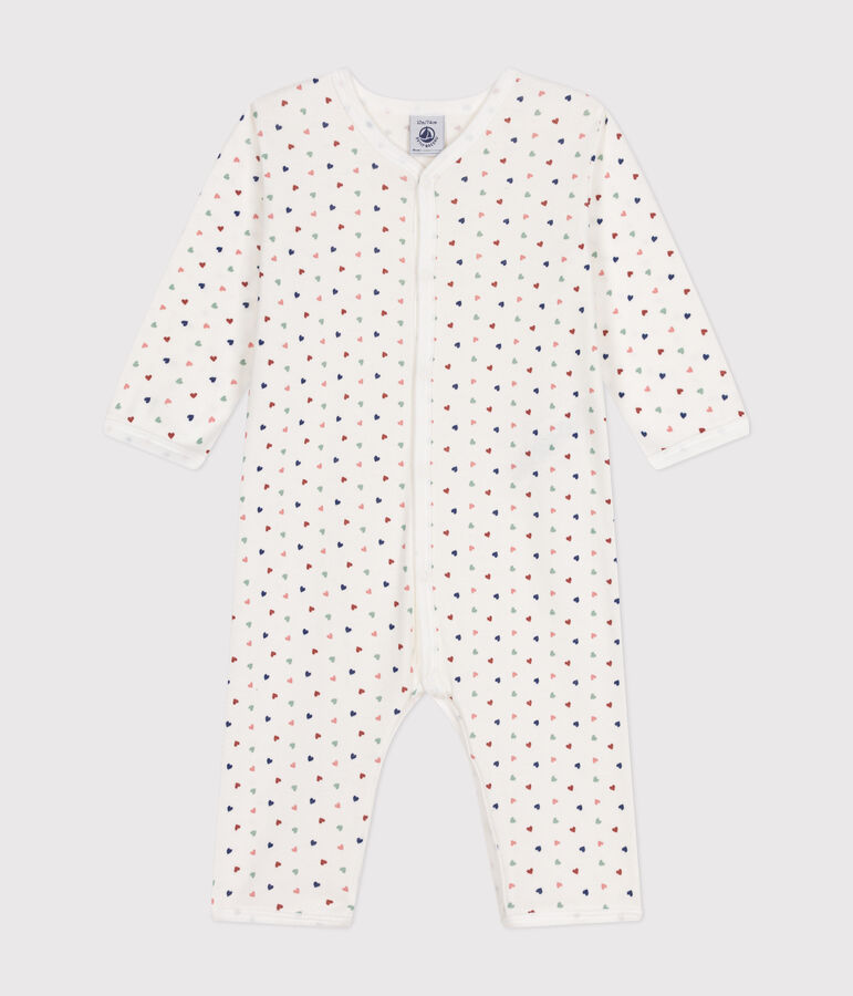 Babies' Footless Cotton Pyjamas white/blue