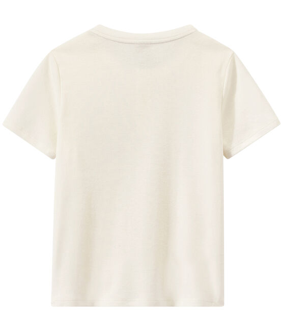 Boy's T-shirt with Tunisian collar MARSHMALLOW white