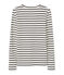 Women's long-sleeved V-neck tee COQUILLE beige/SMOKING blue