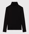 Women's Iconic roll neck cotton T-shirt BLACK black