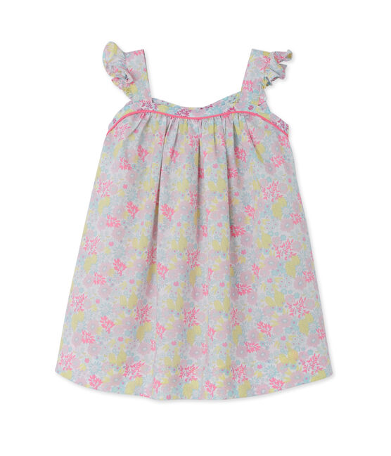 Baby girls' printed dress ECUME white/MULTICO white