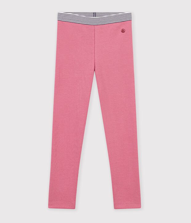Children's plain cotton leggings pink