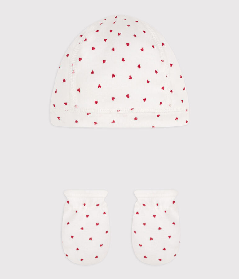 Cotton Hat and Mittens Set multicolor