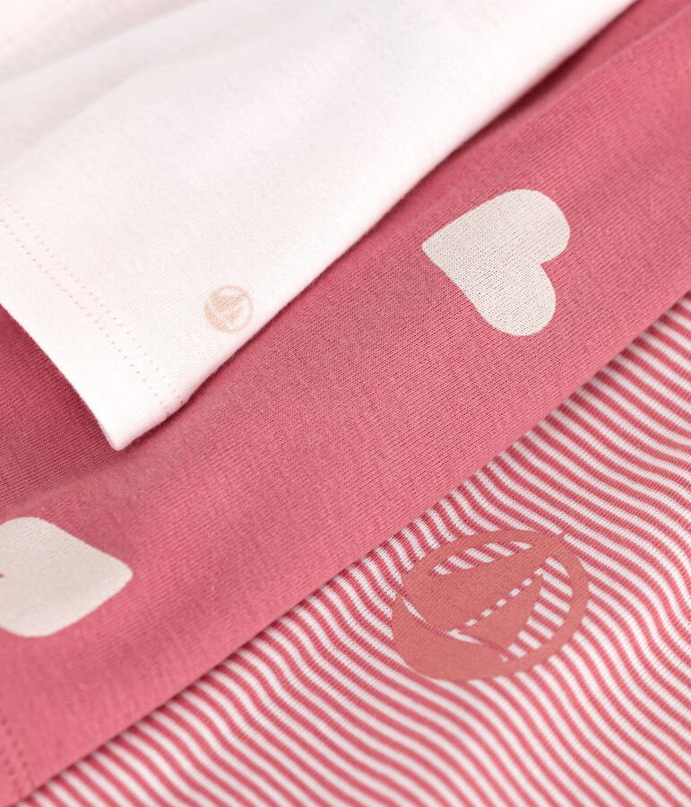 Babies' two-piece cotton outfit: a plain cardigan and a printed dress pink/multicolor