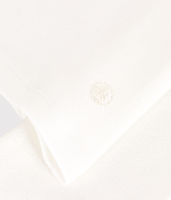 Women's plain long-sleeved iconic rib knit T-shirt ECUME white