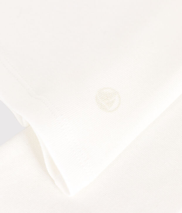 Women's plain long-sleeved iconic rib knit T-shirt white