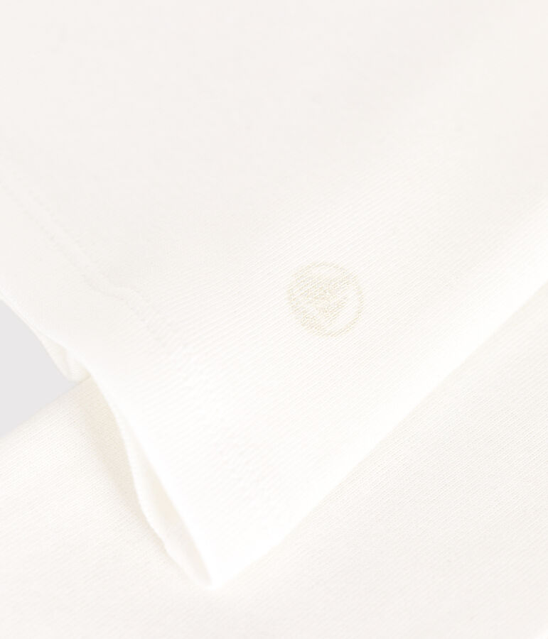 Women's plain long-sleeved iconic rib knit T-shirt ECUME white