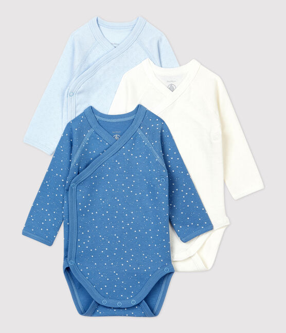 Babies' Long-Sleeved Wrapover Organic Cotton Bodysuits - 3-Pack variante 2
