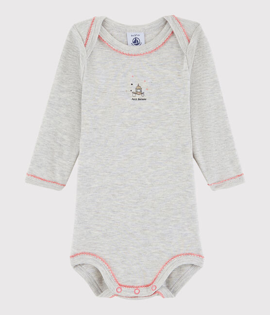 Baby Girls' Long-Sleeved Bodysuit BELUGA CHINE grey