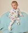 Babies' brushed fleece Christmas bauble print pyjamas MARSHMALLOW white/MULTICO white