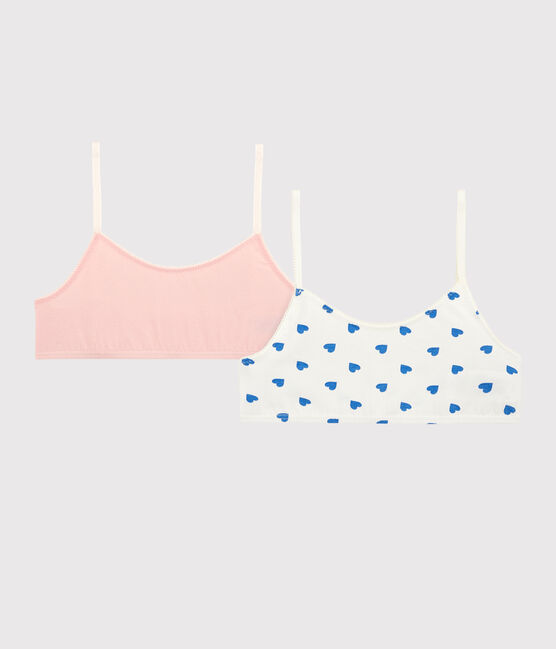 Girls' Heart Patterned Cotton and Elastane Bralettes - 2-Pack variante 1