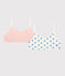 Girls' Heart Patterned Cotton and Elastane Bralettes - 2-Pack variante 1